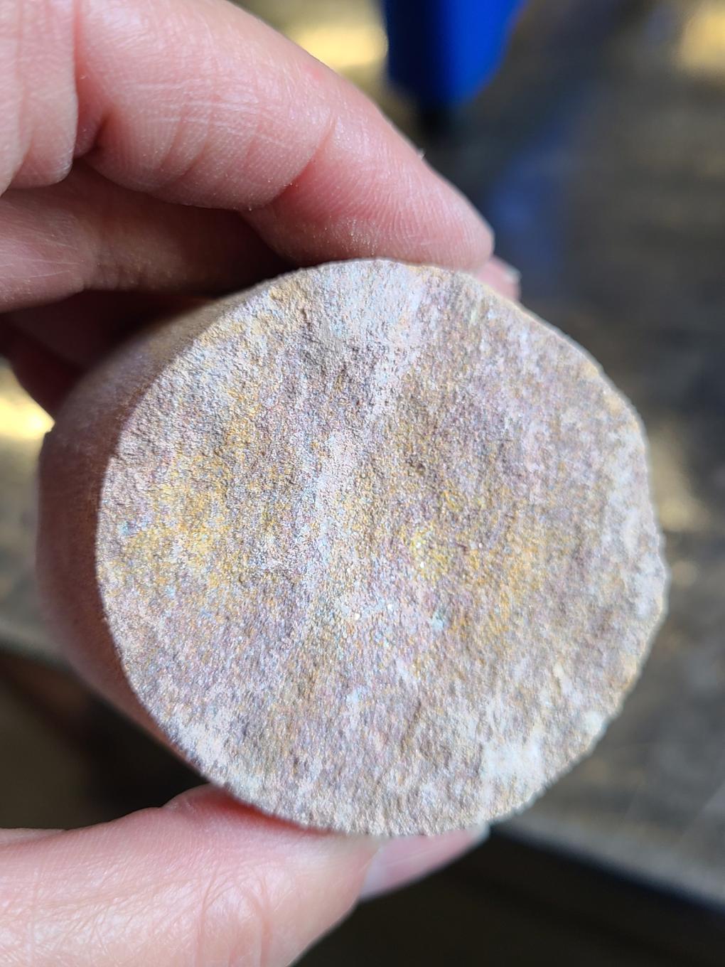 "A core sample of clay in the lab. The Mercer Clay, a large deposit in central Pennsylvania, may be a secondary source of the battery metal lithium. Credit: Patrick Mansell. All Rights Reserved."